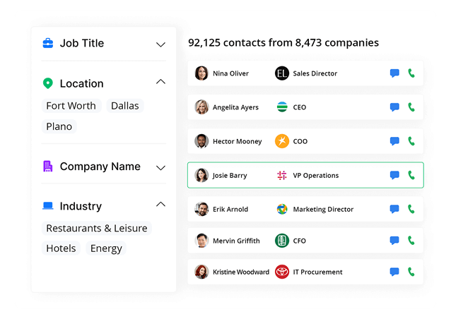Search leads by industry, location, and technologies on Elioplus