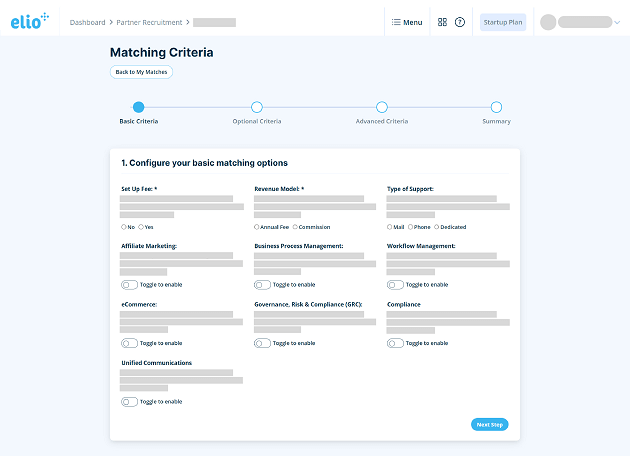 Advanced Matching Criteria with Elioplus Partner Recruiting software